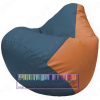 Бескаркасное кресло мешок Груша Г2.3-0320 (синий, оранжевый)